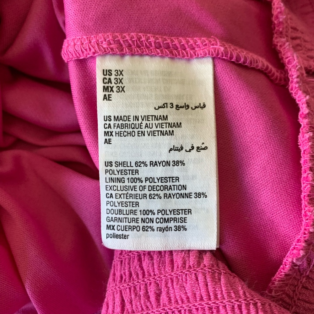 NWOT JM Collection Hot Pink Blouse with Lace Accents Round Neck Elastic Cuff Hem - Picture 14 of 14